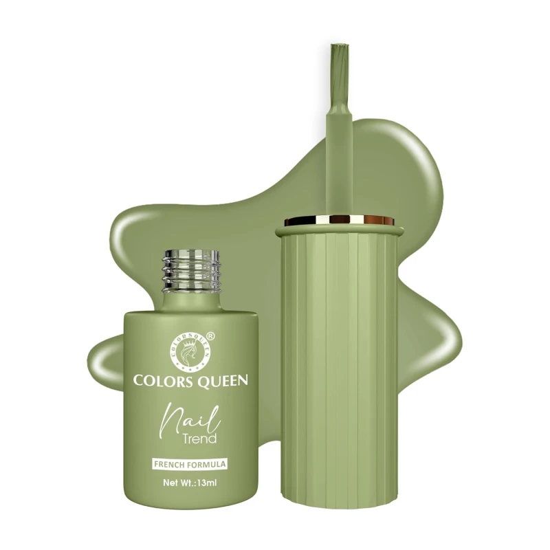 Colors Queen Nail Trend Glossy Nail Polish | Chip Resisting & Quick Drying Nail Paint with High Shine | 7 Toxin Free Formula | Vegan & Cruelty Free | Long Lasting & Vibrant Nail Paint for Women (Baby Cacti, 13ml) - Thumbnail 2